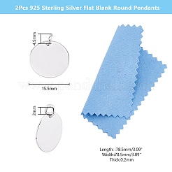 2Pcs Rhodium Plated 925 Sterling Silver Pendants&nbsp;STER-DC0001-43