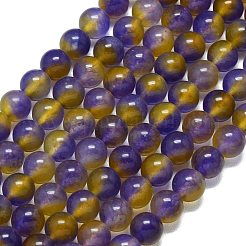 天然石マレーシアジェイドビーズ連売り  染め＆加熱  ラウンド  紫色のメディア  10mm  穴：1.2mm  約38~40個/連  15.08''~15.16''（38.3~38.5センチメートル）&nbsp;G-B165-C04-10mm