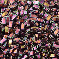 MIYUKIハーフティラビーズ  日本製シードビーズ  2の穴  （htl1893)梅金光沢  5x2.3x1.9mm  穴：0.8mm  約250PCS /ボトル  10 G /ボトル&nbsp;SEED-JP0008-HTL1893