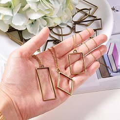 ラックメッキ合金空枠ペンダント  UVレジンDIY用  エポキシ樹脂  プレスジュエリー  混合図形  アンティークブロンズ  72個/箱&nbsp;PALLOY-SZ0001-18AB