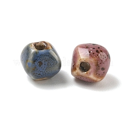 ヴィンテージの手作り磁器ビーズ  ファンシーアンティーク施釉磁器  菱形  ミックスカラー  9.5~11x10~11x9~10.5mm  穴：2~2.5mm  10個/セット&nbsp;PR-CBA7C1A-02