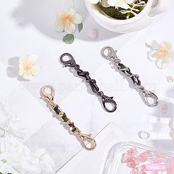 3Pcs 3 Colors PU Leather Alloy Crub Chain Purse Strap Extenders for Purse Making&nbsp;PURS-CL0001-11A