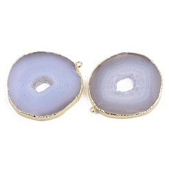 Flat Round Natural Crystal Agate/Ice Quartz Agate Big Pendant&nbsp;G-S359-173