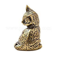 Brass Cat Miniature Figurines Statues for Home Office Desktop Ornament&nbsp;KK-S335-04AB-A