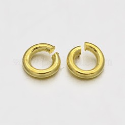 真鍮製オープンタイプ丸カン  ゴールドカラー  18ゲージ  8x1mm  内径：6mm  約3400個/500g&nbsp;KK-E647-16G