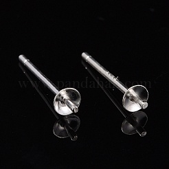 925 Sterling Silver Stud Earring Findings&nbsp;STER-K167-027A-S