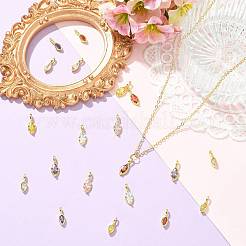 10Pcs 5 Colors Horse Eye Brass Micro Pave Cubic Zirconia Charms&nbsp;KK-FS0002-13A
