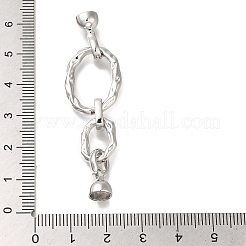 Brass Micro Pave Clear Cubic Zirconia Fold Over Clasps&nbsp;KK-H480-26P