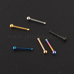 304ステンレススチールラウンドボールノーズボーンリング  ステンレス鋼色  7mm  ピン：0.8mm  ヘッド：2mm&nbsp;WG2C4E4-01