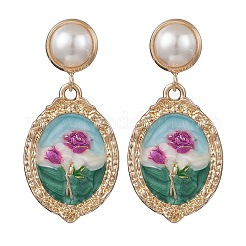3 Pairs Alloy Enamel Dangle Stud Earrings&nbsp;EJEW-JE06677