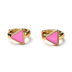 Brass Enamel Huggie Hoop Earrings&nbsp;EJEW-H121-24G