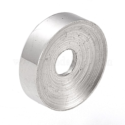変色しにくい304ステンレススチールスペーサービーズ  コラム  ステンレス鋼色  7.5x2mm  穴：1.8mm&nbsp;STAS-K199-08P