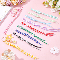 バッグ飾り用ナイロンペンダントデコレーション10個10色  ミックスカラー  255x13~14mm  穴：25x8mm  1pc /カラー&nbsp;AJEW-SC0031-92
