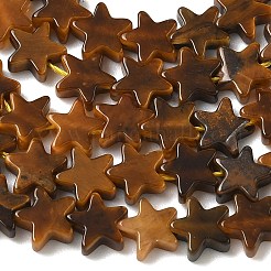 天然石タイガーアイビーズ連売り  スター  6x6x2mm  穴：0.7mm  約72個/連  14.96''（38センチメートル）&nbsp;G-F817-A06-01