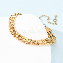 304 Stainless Steel Beads Multi-strand Bracelets&nbsp;LS-BJEW-K287-01G
