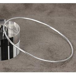 シルバーカラーメッキ仏教腕輪卸売価格  銀色のメッキ  67mm  内径：64mm&nbsp;BJEW-BB12394