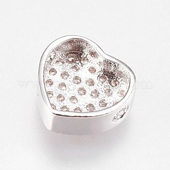 Brass Micro Pave Cubic Zirconia Beads&nbsp;KK-I614-055P