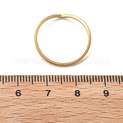 304ステンレススチールV字型プレーンバンドリング  18KGP本金メッキ  1mm  内径：17.8mm&nbsp;RJEW-I110-02G