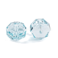 透明なk9ガラスビーズ  多面カット  ロンデル  アクアマリン  8x5mm  穴：1.2mm&nbsp;GLAA-E048-28