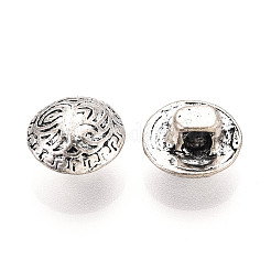 合金ボタン  フラットラウンド  1穴  アンティークシルバー  10.5mm  穴：3mm&nbsp;FIND-WH0519-70N