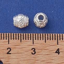 合金のスペーサービーズ  長持ちメッキ  ドラム  銀  6x6mm  穴：2mm&nbsp;FIND-B029-42S