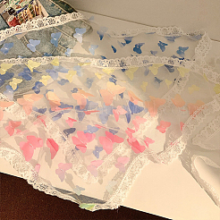 3枚 3色 ポリエステル トライアングル ヘッドスカーフ  蝶  ミックスカラー  600x260x1mm  1pc /カラー&nbsp;AJEW-CY0001-69