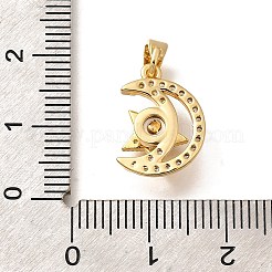 Brass Micro Pave Cubic Zirconia Pendents&nbsp;KK-R212-04G-01