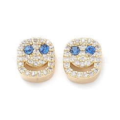 Brass Micro Pave Cubic Zirconia Beads&nbsp;KK-M241-01K