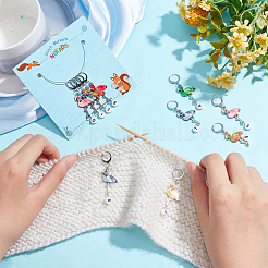 Alloy Enamel Pendant Locking Stitch Markers&nbsp;HJEW-AB00142