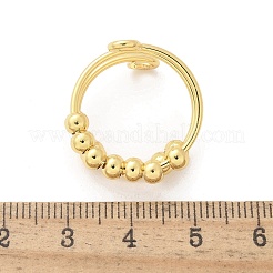 女性用回転式指輪  真鍮製ハンドスピナーリング  18KGP本金メッキ  18.5mm  内径：18mm&nbsp;RJEW-D302-01G-02