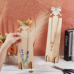 2 Bags 2 Styles Cute Girl Shaped Wood Hair Clip Holders&nbsp;ODIS-PH0001-93