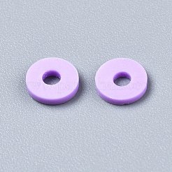 手作り樹脂粘土ビーズ  ヒシビーズ  ジュエリー工芸用品のDIY用  ディスク/フラットラウンド  フローラルホワイト  6x1mm  穴：2mm  約26000個/1000g&nbsp;CLAY-T019-02B-46