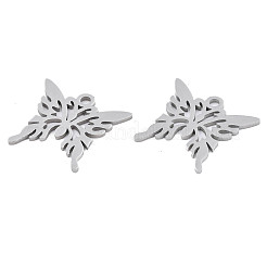 変色しにくい304ステンレススチールペンダント  レーザー切断  中空  蝶  ステンレス鋼色  18x20x1mm  穴：1.8mm&nbsp;STAS-N095-019