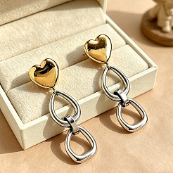 304 Stainless Steel Stud Dangle Earrings&nbsp;WG6A658-01