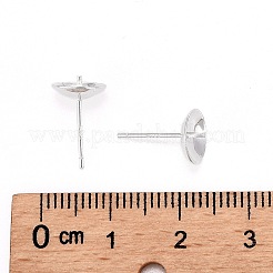 925スターリングシルバー製スタッドピアスパーツ  片穴パーツ用  銀  13.5x8mm  ピン：0.9mm&nbsp;STER-E062-04A-S