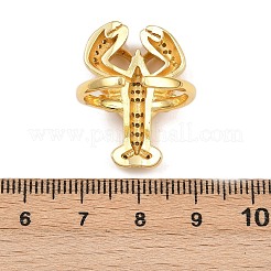 Brass Micro Pave Cubic Zirconia Cuff Rings&nbsp;LS-RJEW-C145-01A-G