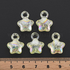 透明クラックルアクリルパーツ  ABカラー  スター  シャンパンイエロー  18x14x8.5mm  穴：3.5mm  約510個/500g&nbsp;MACR-S373-63-L06