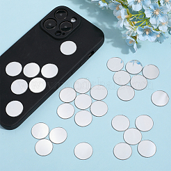 アクリル粘着ミラーウォールステッカー250枚  鏡の壁の装飾用  フラットラウンド  銀  20x1mm&nbsp;AJEW-SP0001-21A