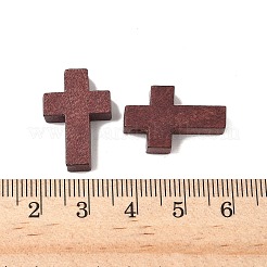 ウッドペンダント  クロス  暗赤色  21~22x14~15x4~5mm  穴：1.8mm&nbsp;WOOD-S050-17B-01