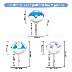 6Pcs 3 Styles Printing Porcelain Drawer Knobs&nbsp;FIND-GA0001-29C