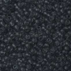 TOHOラウンドシードビーズ  日本製シードビーズ  （9bf）ブラックダイヤモンド透明マット  11/0  2.2mm  穴：0.8mm  約5555個/50g&nbsp;SEED-XTR11-0009BF