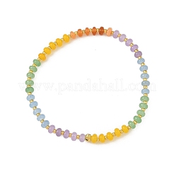 Dyed Natural White Jade Rondelle Beads Stretch Bracelets for Women&nbsp;BJEW-JB14235-02