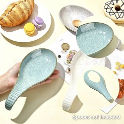 陶器の食器置き  台所用品ホルダー  スプーン用  取鍋  トング  グリーン  232x98.5x25.5mm  内径：143.5x92mm&nbsp;PR-FZC5170-01