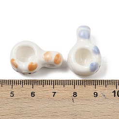 手作りの磁器のペンダント  カップ型  猫の形  12.5x25x16mm  穴：3.5mm&nbsp;PORC-Z003-07A