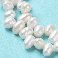 天然養殖淡水パールビーズ連売り  ライス  貝殻色  7.5~9x5~6mm  穴：0.2mm  約68個/連  14.06''（35.7センチメートル）&nbsp;PEAR-J007-82