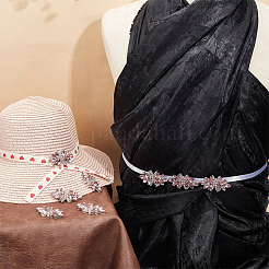 8Pcs Polyester and Glass Rhinestone Applqiues&nbsp;PATC-FG0003-87B