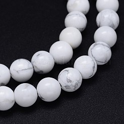 ラウンド天然のハウライトビーズ連売り  6mm  穴：1mm  約58~60個/連  15インチ&nbsp;X1-G-F222-14-6mm