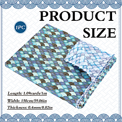 Fish Scales Pattern Cotton Fabric&nbsp;DIY-WH0622-777B