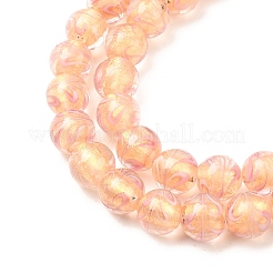Gold Sand Lampwork Beads Strands&nbsp;LAMP-P071-12mm-01