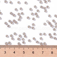 MIYUKIラウンドロカイユビーズ  日本製シードビーズ  （rr2356)シルバーライニングライトトープオパール  8/0  3mm  穴：1mm  約422~455PCS /ボトル  10 G /ボトル&nbsp;SEED-JP0009-RR2356